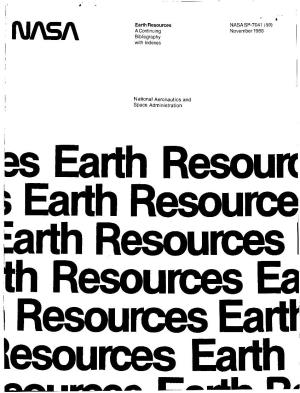 N ! a Earth Resources Acontinuing Bibliography with Indexes National Aeronautics and Space Administration NASASP-7041 (59) Novem