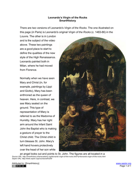 ARTH206-Leonardo Da Vinci, Virgin of the Rocks-Article-Upload