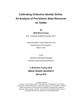 Cultivating Collective Identity Online: an Analysis of Pro-Islamic State Discourse on Twitter