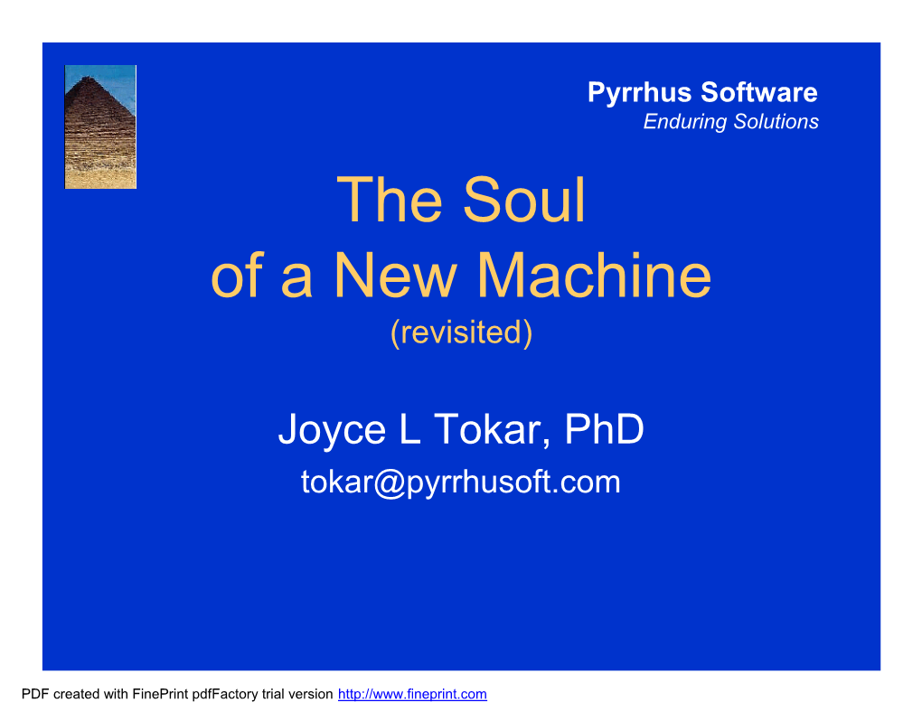 The Soul of a New Machine (Revisited)