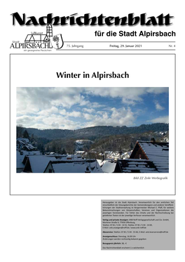 Nachrichtenblatt Vom 29.01.2021