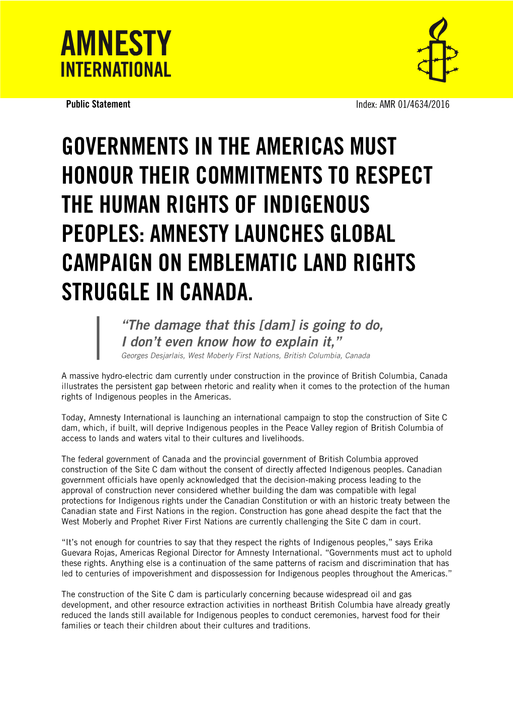 Governments in the Americas Must Honour Their