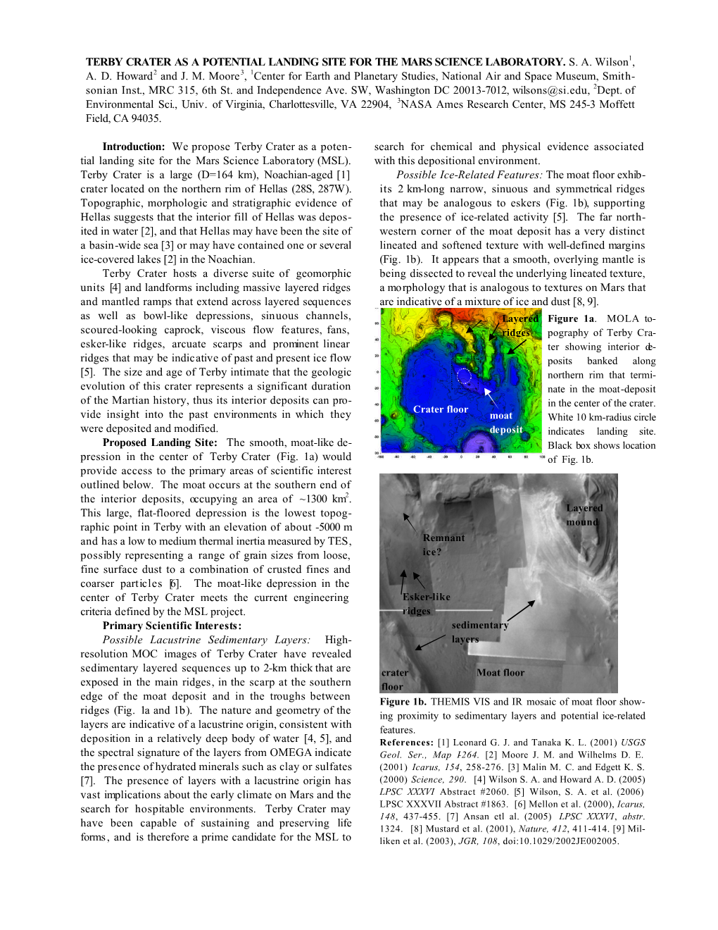 Terby Crater As a Potential Landing Site for the Mars Science Laboratory