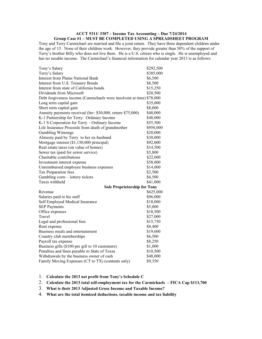 ACCT 3307 Income Tax Accounting