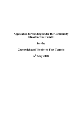 Application for Funding Under the Community Infrastructure Fund II For