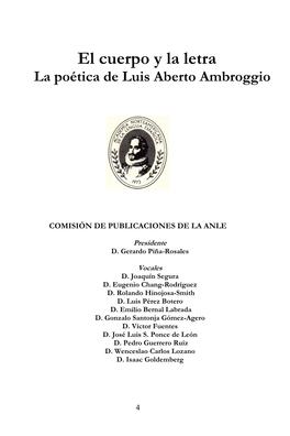 El Cuerpo Y La Letra La Poética De Luis Aberto Ambroggio