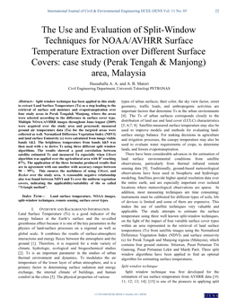 The Use and Evaluation of Split-Window Techniques for NOAA/AVHRR Surface Temperature Extraction Over Different Surface Covers
