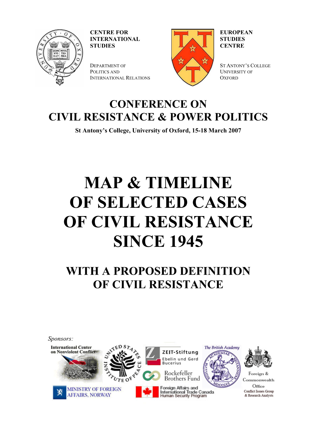 Map & Timeline of Selected Cases of Civil Resistance