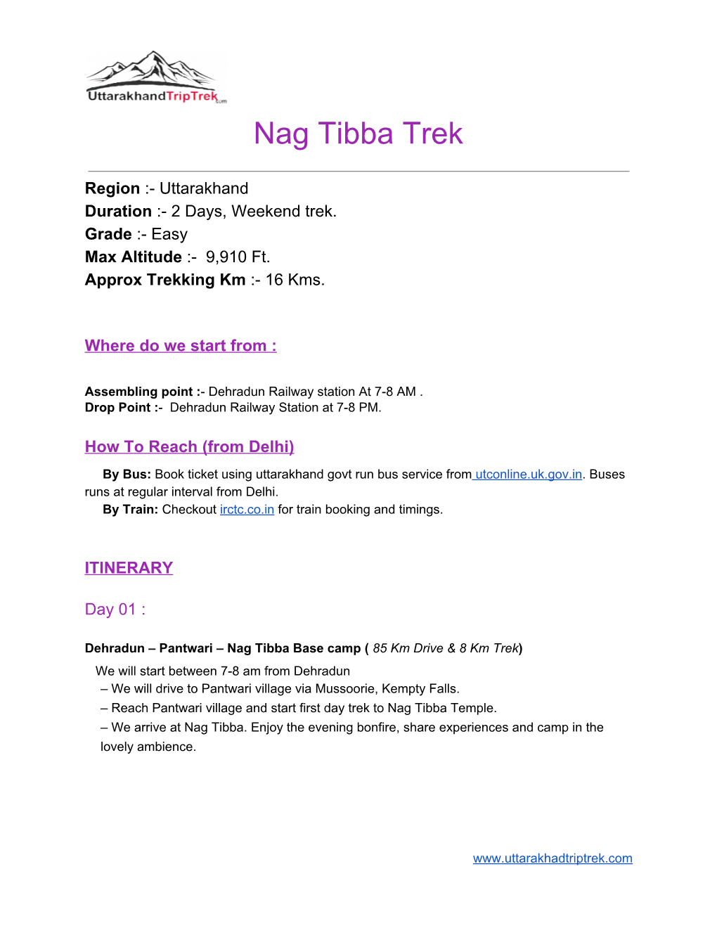 Nag Tibba Trek