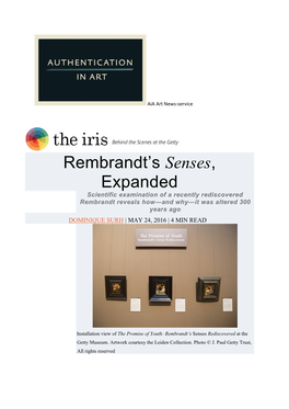 Rembrandt's Senses, Expanded