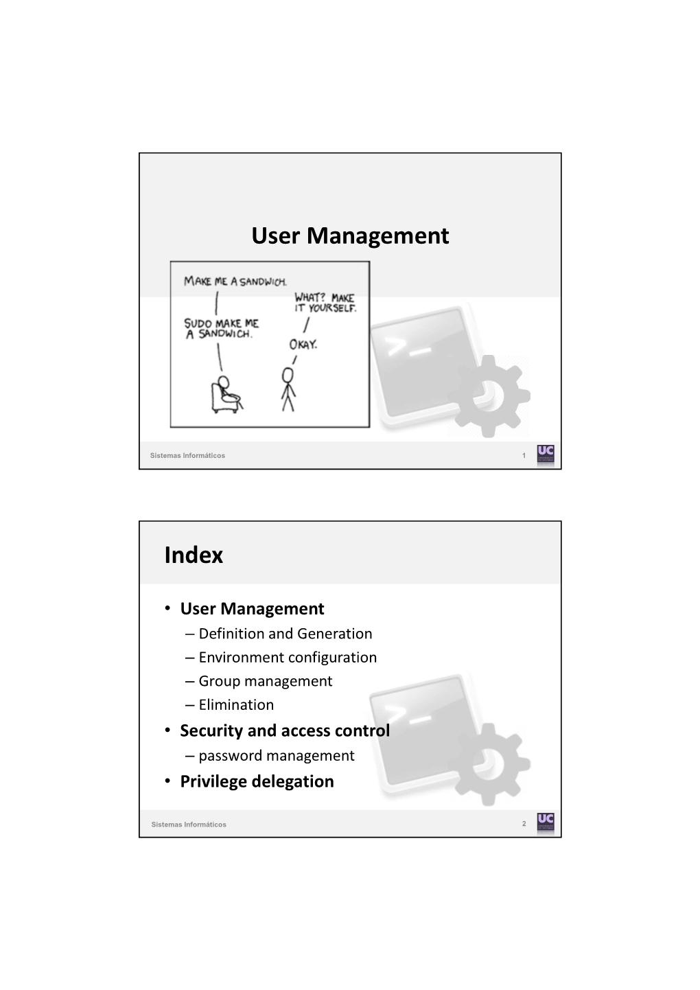 User Management Index