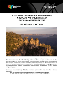 Pre Ate – 13 - 15 May 2016