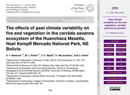 Past Climate Variability on Fire and Vegetation, Cerrãdo Savanna