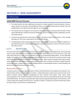 SECTION 4. RISK ASSESSMENT 4.11 Hurricane