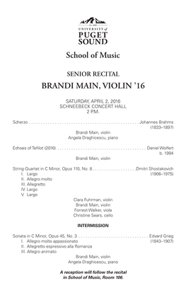 Brandi Main, Violin ’16