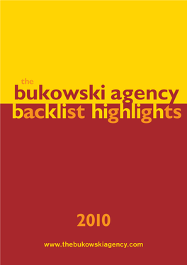 Bukowski Agency Backlist Highlights