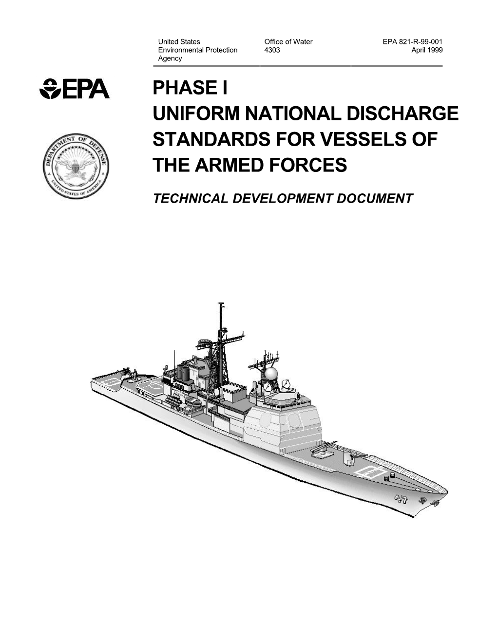 Phase I Uniform National Discharge Standards for Vessels of the Armed Forces