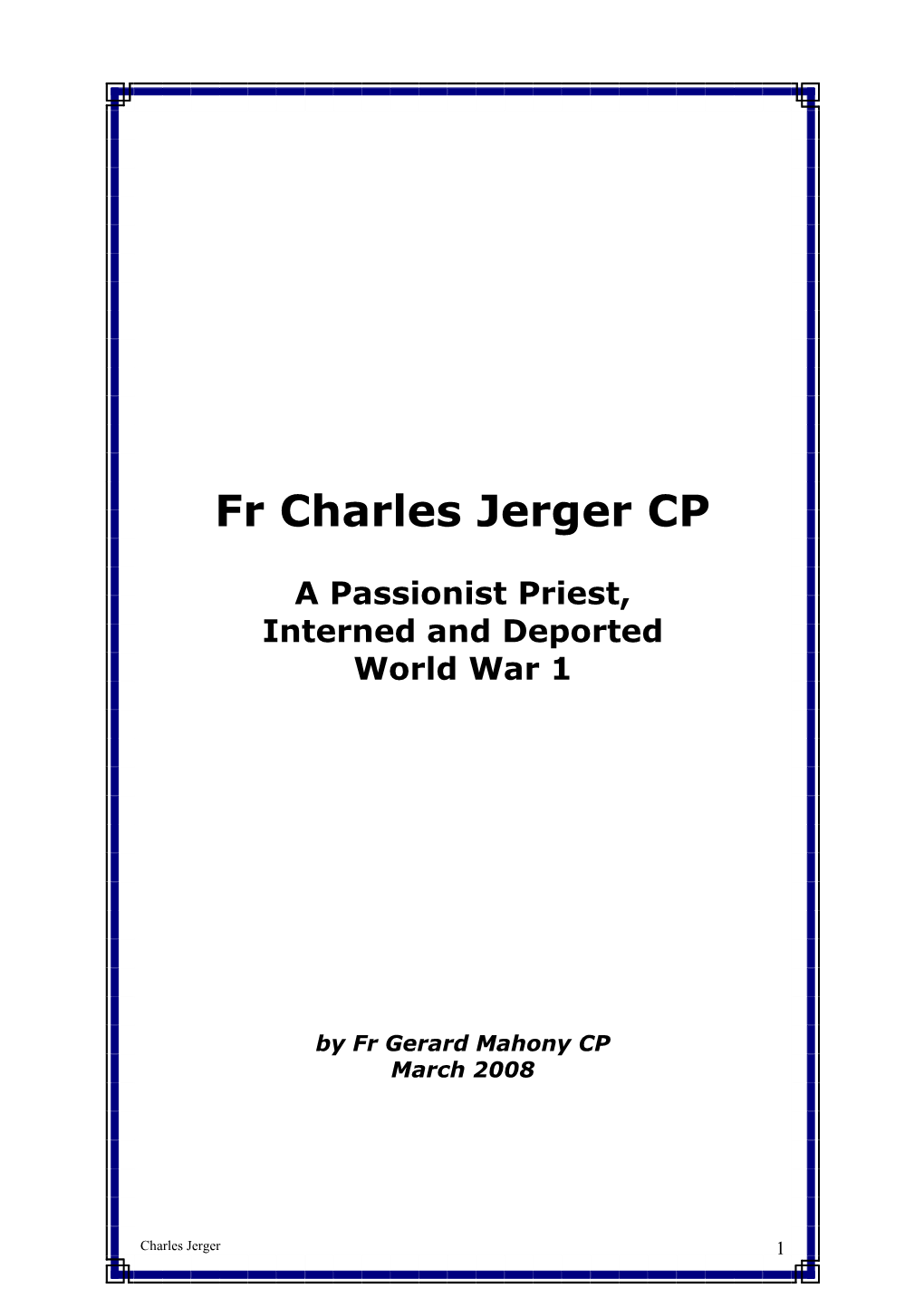 Fr Charles Jerger CP