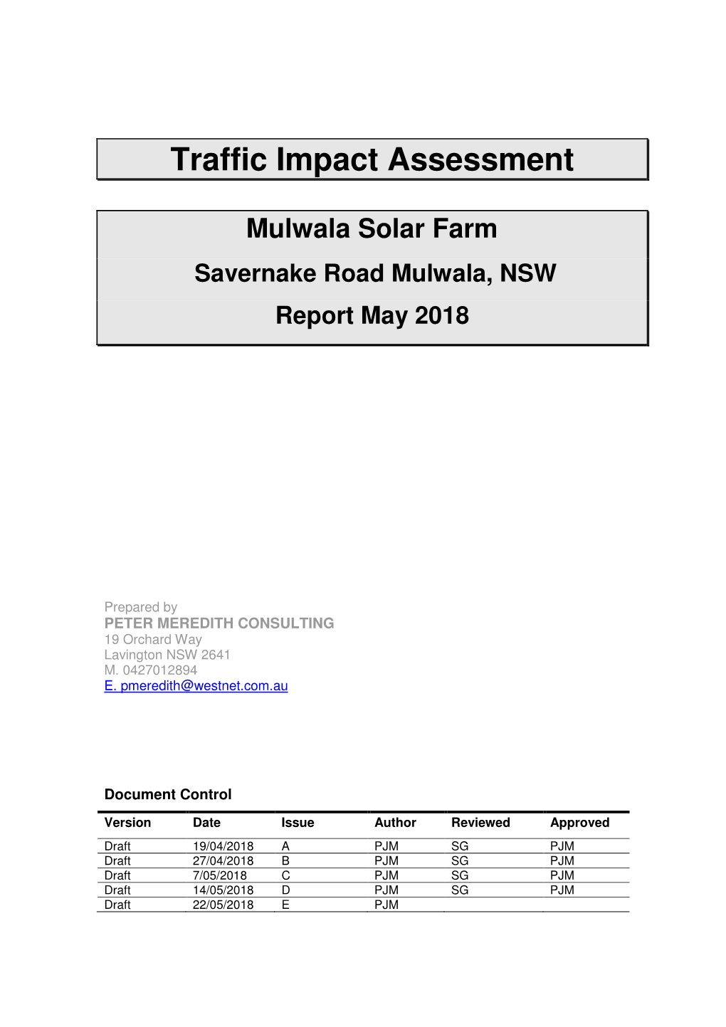 Traffic Impact Assessment