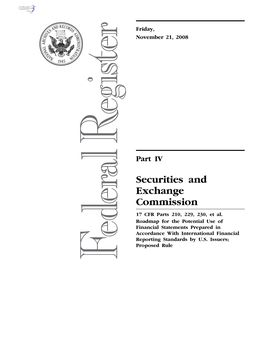 Securities and Exchange Commission 17 CFR Parts 210, 229, 230, Et Al