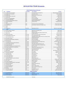 2019-20 PGA TOUR Schedule