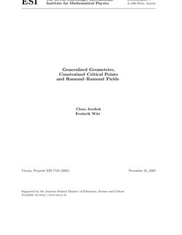 Generalised Geometries, Constrained Critical Points and Ramond–Ramond Fields