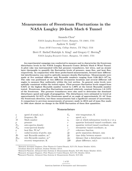 Measurements of Freestream Fluctuations in the NASA Langley 20-Inch Mach 6 Tunnel