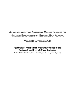 Non-Salmon Freshwater Fishes of the Nushagak And