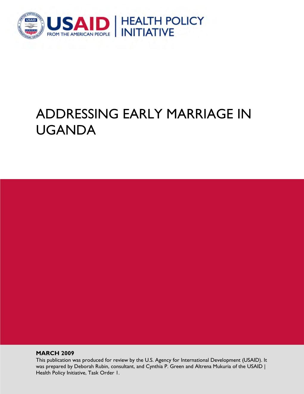 Addressing Early Marriage in Uganda