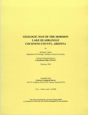 Geologic Map of the Mormon Lake Quadrangle, Coconino County, Arizona