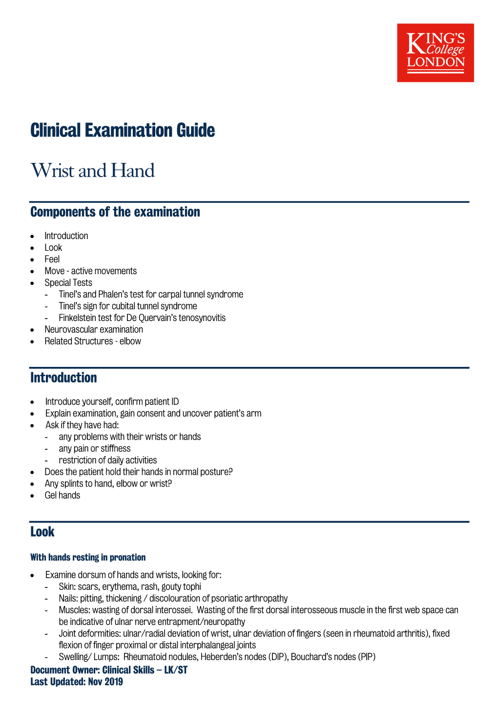 Clinical Examination Guide