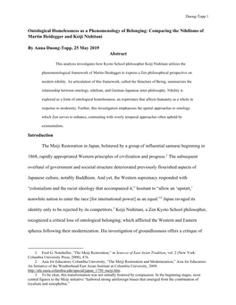 Nishitani's Śūnyatāand Heidegger's Homelessness: a Spatial Approach