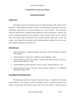 Synchronous Motor (V-Curves)