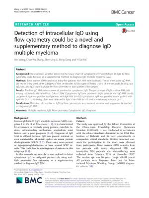 Detection of Intracellular Igd Using Flow Cytometry Could Be a Novel And