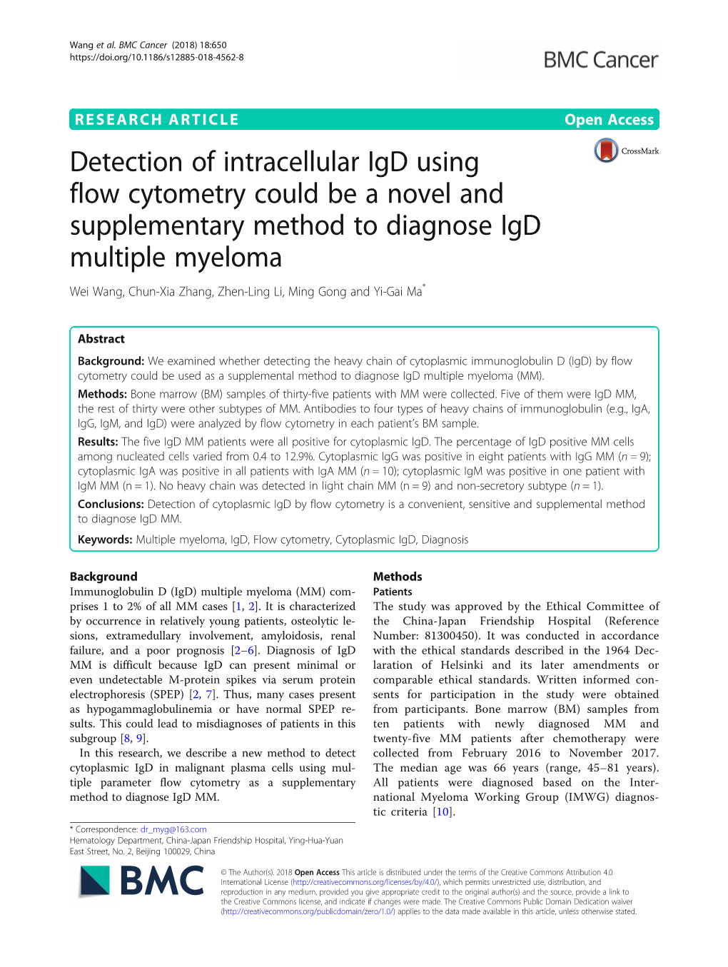Detection of Intracellular Igd Using Flow Cytometry Could Be a Novel And
