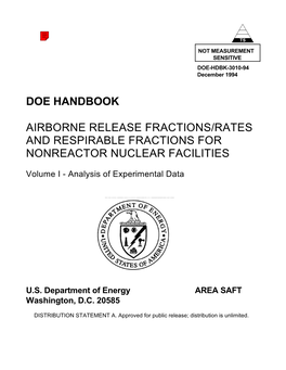 DOE-HDBK-3010-94; Airborne Release Fractions/Rates and Respirable Fractions for Nonreactor Nuclear Facilities