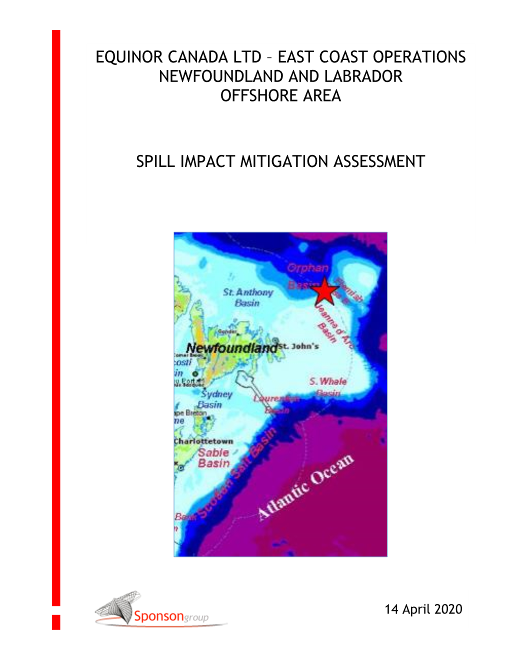 Equinor Canada Ltd – East Coast Operations Newfoundland and Labrador