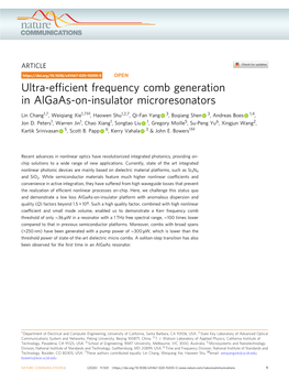 Ultra-Efficient Frequency Comb Generation in Algaas-On-Insulator