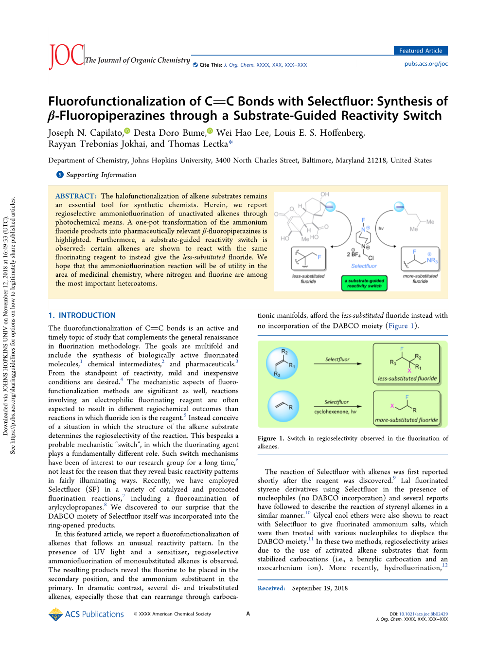 Fluorofunctionalization of C C Bonds with Selectfluor: Synthesis of Β