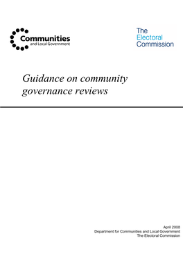 Guidance on Community Governance Reviews