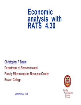 Economic Analysis with RATS 4.30