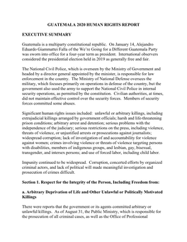 Guatemala 2020 Human Rights Report