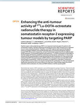 Enhancing the Anti-Tumour Activity of 177Lu-DOTA-Octreotate
