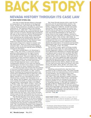 Back Story: Nevada History Through Its Case