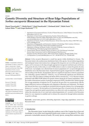 Genetic Diversity and Structure of Rear Edge Populations of Sorbus Aucuparia (Rosaceae) in the Hyrcanian Forest