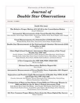 Double Star Measurements at the Internationale Amateur Sternwarte (IAS) in Namibia in 2009 15 Rainer Anton
