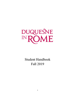 Student Handbook Fall 2019