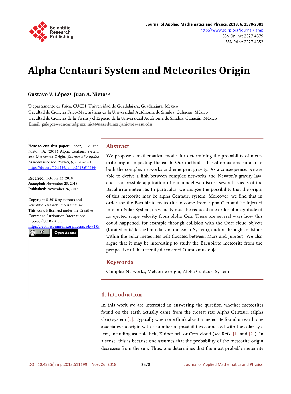 Alpha Centauri System and Meteorites Origin