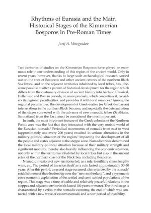Rhythms of Eurasia and the Main Historical Stages of the Kimmerian Bosporos in Pre-Roman Times