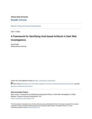 A Framework for Identifying Host-Based Artifacts in Dark Web Investigations